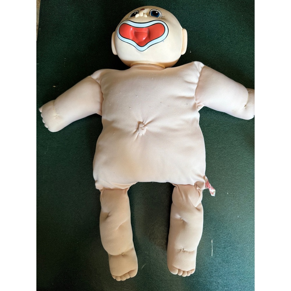 Vintage 1984 Doll Baby MN Thomas Fibre-Craft Funny Baby Soft Body Doll Blue Eyes
